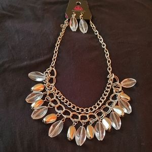 Paparazzi Silver and Clear Beaded Necklace NWT